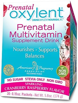 Vitalah Oxylent Prenatal Multivitamin Supplement Drink Sparkling Cranberry Raspberry -- 30 Packets