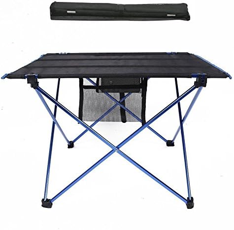 Camping Table, Foldable Ultralight Picnic Roll Up Table with Carrying Bag, Portable Aluminum for Beach Outdoor Fishing Travel Hiking Picnic Table (Blue)