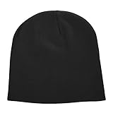 HatButik Solid Color Beanie Cap 8 inch Winter Hat Warm Snowboard Ski Hat in Black