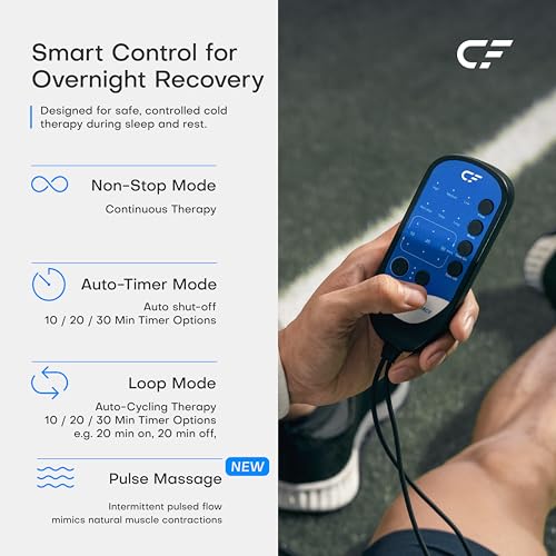 Cold Therapy Machine for Knee Surgery Recovery, Quiet Ice Therapy System for Home Bedside Overnight Use with Programmable Timer, Large Capacity Cooling for ACL, TKR, Knee Replacement