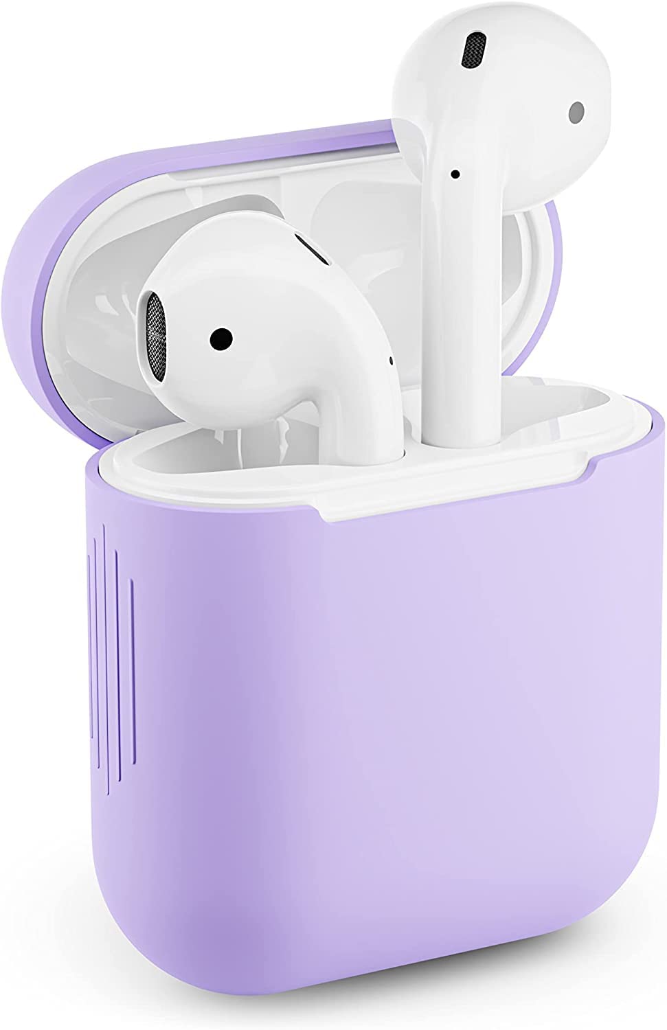 Protective Earbud Case for Apple Airpods 1 & 2 Silicone Airpod Case (Light Purple)
