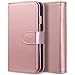 ULAK iPhone 8 Case, iPhone 7 Case, PU Leather iPhone 7/iPhone 8 Wallet Case with Credit Card Slot Magnetic Closure Flip Wallet Case Cover for Apple iPhone 7/8 4.7 inch - Rose Gold