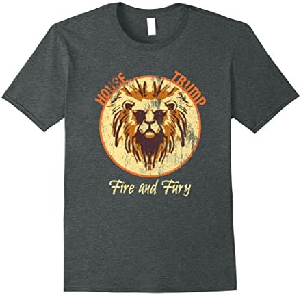 Mens House Trump Fire and Fury T-Shirt XL Dark Heather