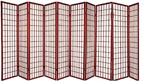 10 Panel Room Divider Square Design - Cherry