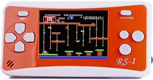 JJFUN RS-1 Handheld Game Console for Children,Retro Game Player with 2.5" 8-Bit LCD Portable Video Games,The 80's Arcade Video Gaming System,Built-in 152 Classic Old School Games Entertainment-Orange