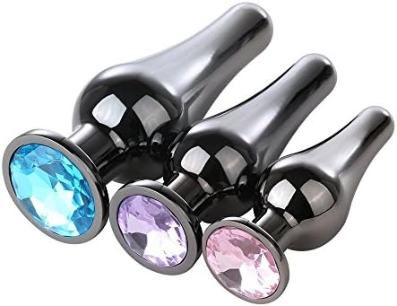 Royskie 3Pcs/Size Stainless Steel A-n-a-l Bu-tt Pl-UG Personal Massager for Sex Games (3 Colors)