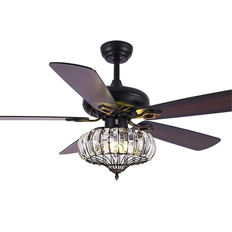 Amazon Com Led Crystal Ceiling Light Fan Modern 5 Retractable