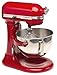 KitchenAid Professional 5 Plus Stand Mixer RKV25G0XER, 5-Quart, Empire Red, (Renewed)