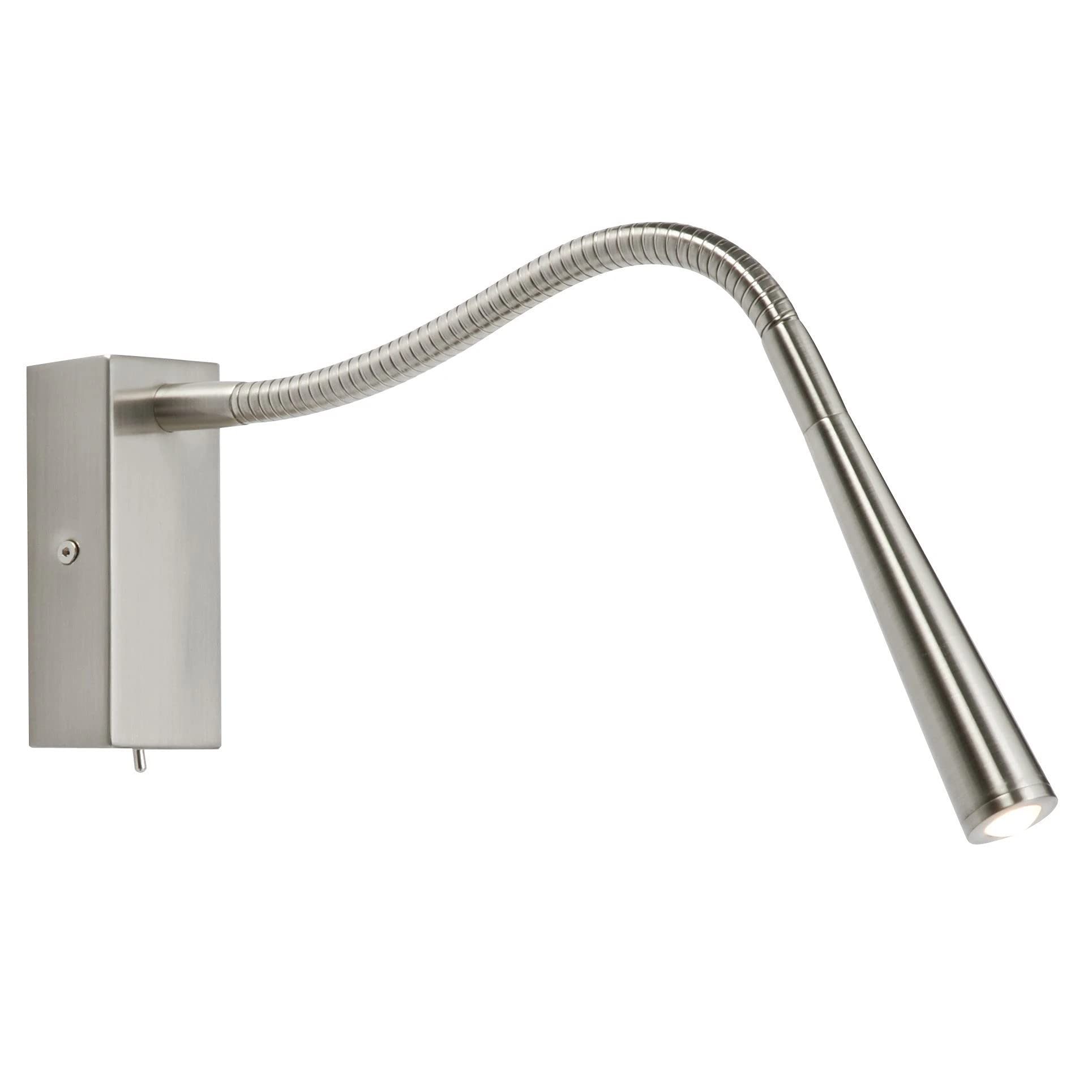 Saxby Madison 1W Modern Decorative Brushed Chrome Flexible Switched Bedside Reading LED Wall Light