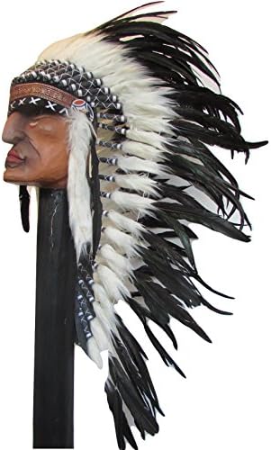 Native American Indian Headdress Chief Fancy Dress (Dark Green)