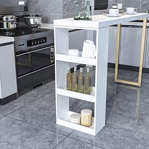 Zjcpow-HO Stehtisch Weiß Mehrzweck Bartisch Küche Frühstück Bar Esstisch Coffee Bar for eine Küche Frühstück Nooks… – Bild 5