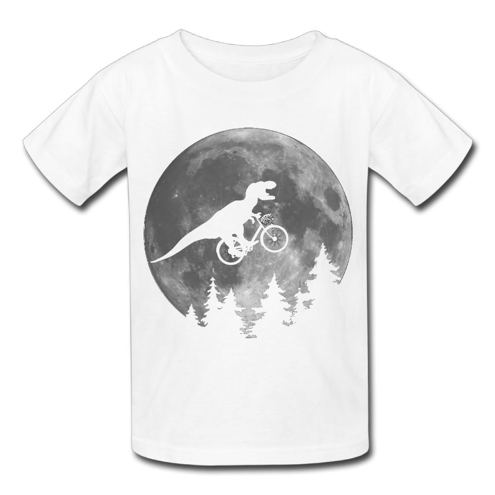 Hanxiaoxiao ' Biker T Rex In Sky With Moon Casual Style Running Short Sleeve T Shirt