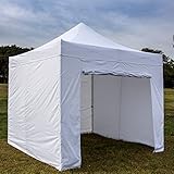 SNAIL 10 X 10 ft Waterproof Pop Up Canopy Commercial Aluminum Outdoor Instant Shelter with 4 Removable Sidewalls & Wheeled Bag, White
