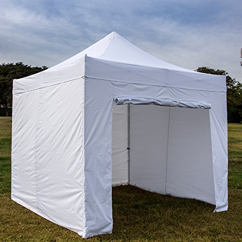 SNAIL 10 X 10 ft Waterproof Pop Up Canopy Commercial Aluminum Outdoor Instant Shelter with 4 Removable Sidewalls & Wheeled Bag, White