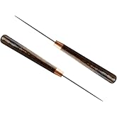 2 Pcs Leather Scratch Awls Tool, Sewing Awl Tool with Wooden Handle | Metal Needle, Wooden Handle, Sharp Point, For Leather, Fabric And Paper Crafts, Stitch Marking And Hole Punching