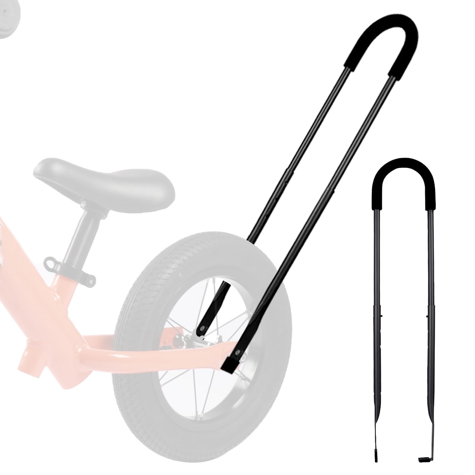 Photo 1 of Jevuoyee Bike Training Handle - Adjustable Balance Push Bar 22"-29" Height for Kids Learning to Ride - Children Bike Trainer Accessory, 4-Level Safety Handle Attachment