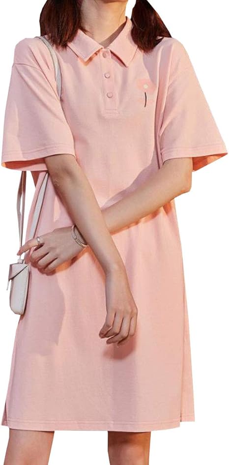 Amazon Duwei ドゥウェイ レディース テニスウェア Tシャツ ポロネック 半袖ゲームシャツ ワンピース スポーツウェア 運動着 ゴルフウェア 体型カバー可愛い ジャージ カジュアルテニスウェアワンピース ワンピース チュニック 通販