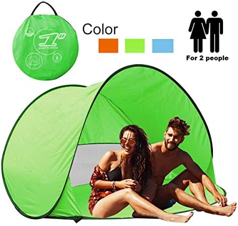 AOGETYO Instant Sun Shade Tent POP UP Family UV Play Beach Tent Cabana Anti UV Portable Automatic Kids Playing Sun Shelter for Camping Fishing Hiking (2-3 person blue)