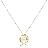 Myrvynte Pearl Necklaces for Women,Charm Choker Necklaces with Natural Freshwater Cultured Pearls,Dainty Pendants Necklaces Daily Wear or Fashion Gift for Women，Valentine's Day gift