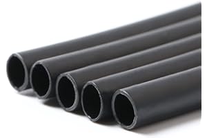 ELECFUN 3/8 Inch Heat Shrink Tubing 3:1 Small Marine Grade Heatshrink Tube Dual Wall Adhesive Lined Shrinkable Wiring Wrap (5pcs Total 4 Feet Black Tubing)