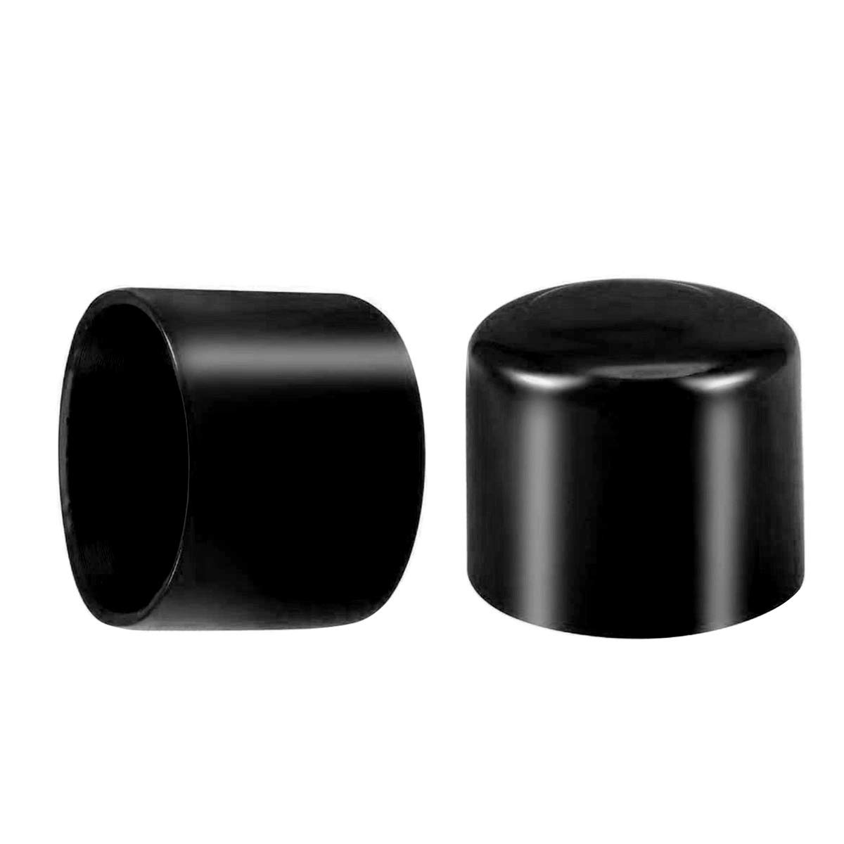 100 Pcs Screw Thread Protectors, PVC Rubber Round Tube Bolt Cap Plastic End Cap Cover Thread Protectors Black, Inner Dia 40mm