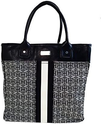 Tommy Hilfiger Large Tommy Top Handle Tote Handbag (Beige/Black Cross Logo)