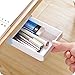 Chris.W 1Pack Self-Stick Pencil Tray - Under Desk Holder Pop-up Pen Storage Drawer Organizer(White and Blue)
