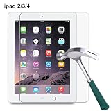 TANTEK YYY34 iPad 2/3/4 Screen Protector, Hd Clear, Anti Scratch/Glare/Fingerprint Tempered Glass