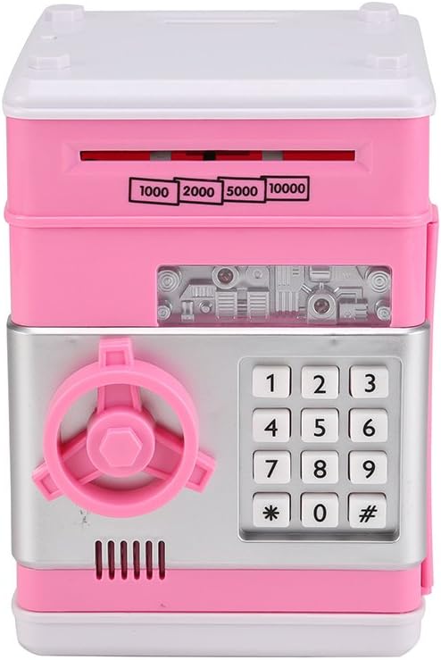 Quieting Money Bank Safe Saving Box ATM Bank Safe Machine Cash Coin Saving Banks For Kids Pink