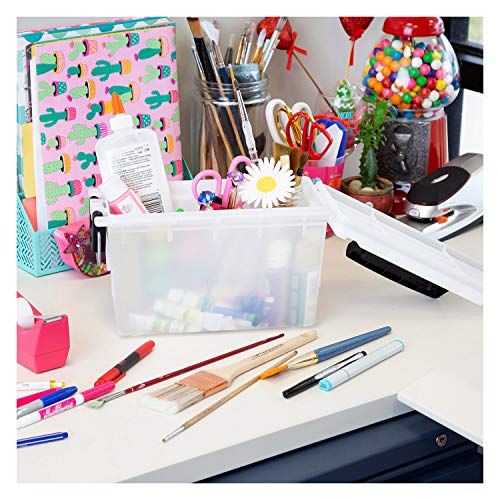 Logix 12535 Stackable Craft Storage Box with Handle, Locking Art Supply