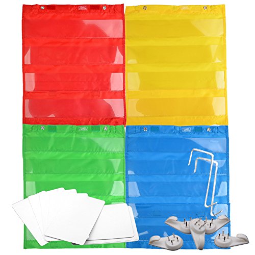 Pocket Chart Squares for Classroom Teachers with 20 Dry Erase