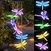 Topspeeder Color Changing Dragonfly Wind Chime Spiral Spinner Wind Mobile Portable Waterproof Outdoor Decorative Romantic Wind Bell Light for Patio Yard Garden Home