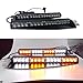 32LED 32W LED Lightbar Visor Light Windshield Emergency Hazard Warning Strobe Beacon Split Mount Deck Dash Lamp (Amber White&Amber White)
