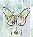 BANBERRY DESIGNS Love Butterfly Suncatcher - Pressed Dried Flower Hanging Butterfly with Love Charm - Husband Wife Girlfriend Boyfriend Anniversary Wedding