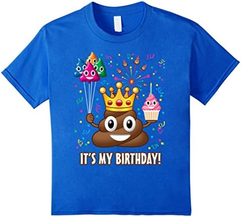 Kids It's My Birthday Poop T-Shirt 10 Royal Blue