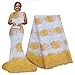 pqdaysun African Lace Fabric Milk Silk Nigerian French Lace Net Fabric Embroidered Fabric for Wedding Party F50752 (Yellow, 5 Yards)