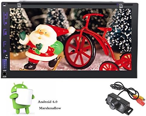 7'' Android 6.0 Quad Core Double Din Car Radio Stereo DVD Player In Dash Head unit Autoradio GPS Navigation Touch Screen Bluetooth/1080P/WiFi/Subwoofer/Steering Wheel Control/AM FM Radio