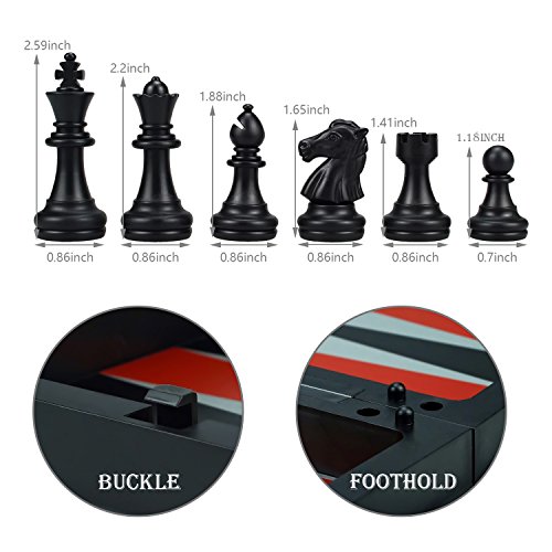 UWANTME 3-in-1 Game Set - Chess Checker and Backgammon