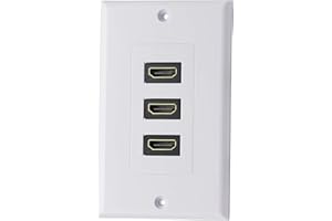 zdyCGTime 3-Port HDMI 2.0 Decorative Wall Plate - HDMI, Component, Composite Audio Video Wall Outlet Mount Panel, Supports 4K 60Hz, Perfect for Projector & Home Theater - White
