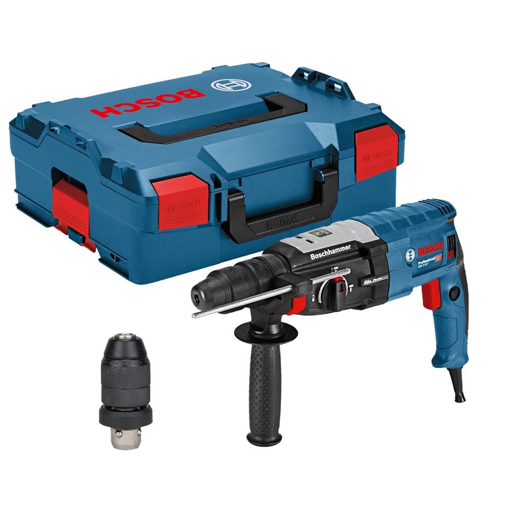 Bosch Professional Rotary Hammer with SDS Plus GBH 2-28 F (240V, incl. Auxiliary Handle, Depth Stop 210 mm, Machine Cloth, Quick Change Chuck 13 mm, SDS Plus Quick-Change Chuck, Carrying Case)