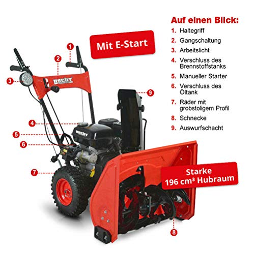 Hecht 9555 SE Benzin-Schneefräse (Elektrostart, 56cm, 4 kW/ 5,5PS, 4-Vorwärts-, 1 Rückwärtsgang) – Bild 3