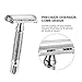 Safety Razor, Oak Leaf Butterfly Open Double Edge Shaving Razor with Razor Stand and 5 Platium Super Blades, Chrome Finish Shaving Kit for Men
