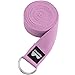 REEHUT Yoga Strap 6ft with Ebook - Durable Polyester Cotton Exercise Straps w/Adjustable D-Ring Buckle for Stretching, General Fitness, Flexibility and Physical Therapy Pink