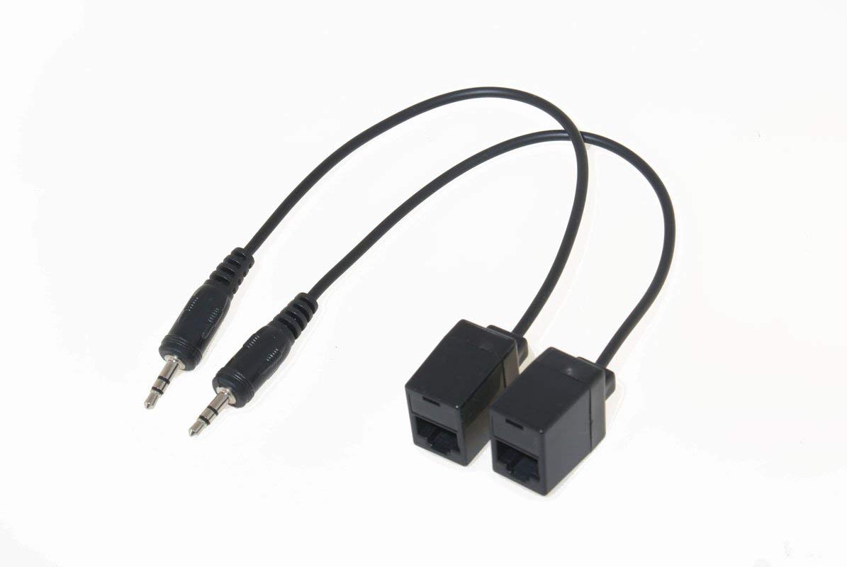 Keene Electronics Stereo Audio Over CAT5 CAT6 Cable Extender 100m 3.5mm Jack No Power Required Black (per Pair) C5AUDIO
