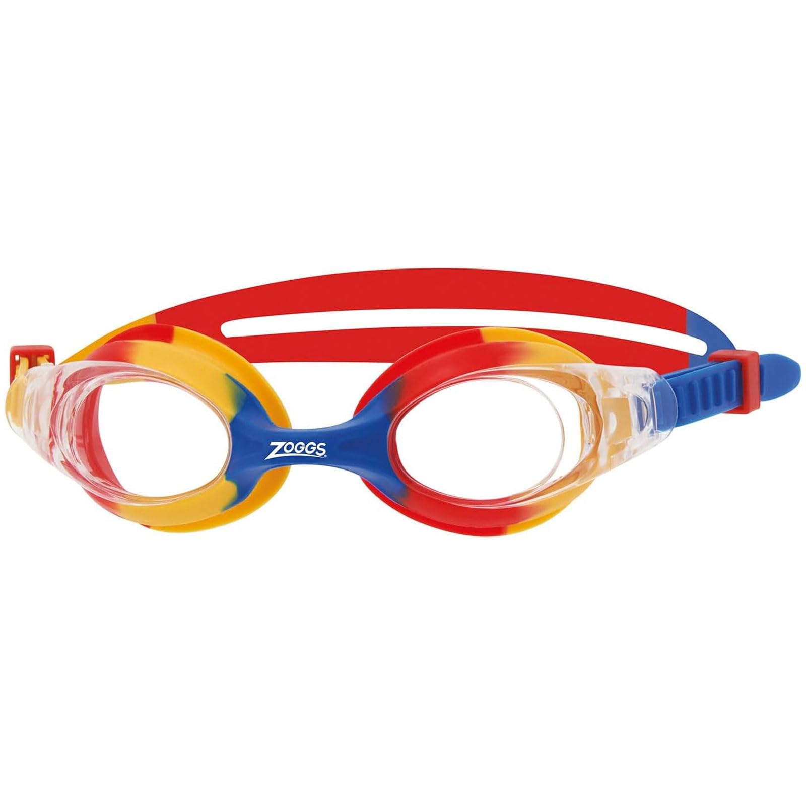 Zoggs Unisex Child Little Bondi with UV Protection And Anti-fog Swimming Goggles - Yellow/Red/Clear lenses, 0-6 years