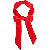 Patiky Ribbon Scarf for Women Handbag Wrap Handle Satin Belt Sash Necktie Neck Scarf PSSD01 (Red 1)