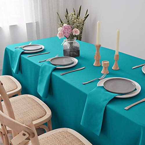 VEEYOO Rectangle Tablecloth - 90 x 156 Inch Polyester Table Cloth for 8 Foot Table - Soft Washable Oblong Caribbean Table Cloths for Wedding, Parties, Restaurant, Dinner, Buffet Table and More