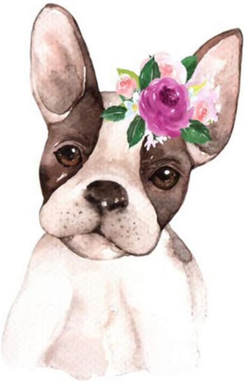 Xiongda Hund Mit Blumenkrone Druckbare Wandkunst Tierdrucke Madchen Zimmerdekoration Kinderzimmer Dekor Kunstplakat Kinderzimmer 50x70cm No Frame Amazon De Kuche Haushalt
