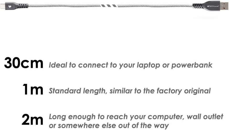 TECHGEAR USB A to USB C 2M Long STRONG Durable Braided Charging Data Cable Type C Compatible with iPad A16 11th/10th Generation - Image 5