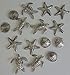 Antique Silver Sea Life Push Pins, Set of 15